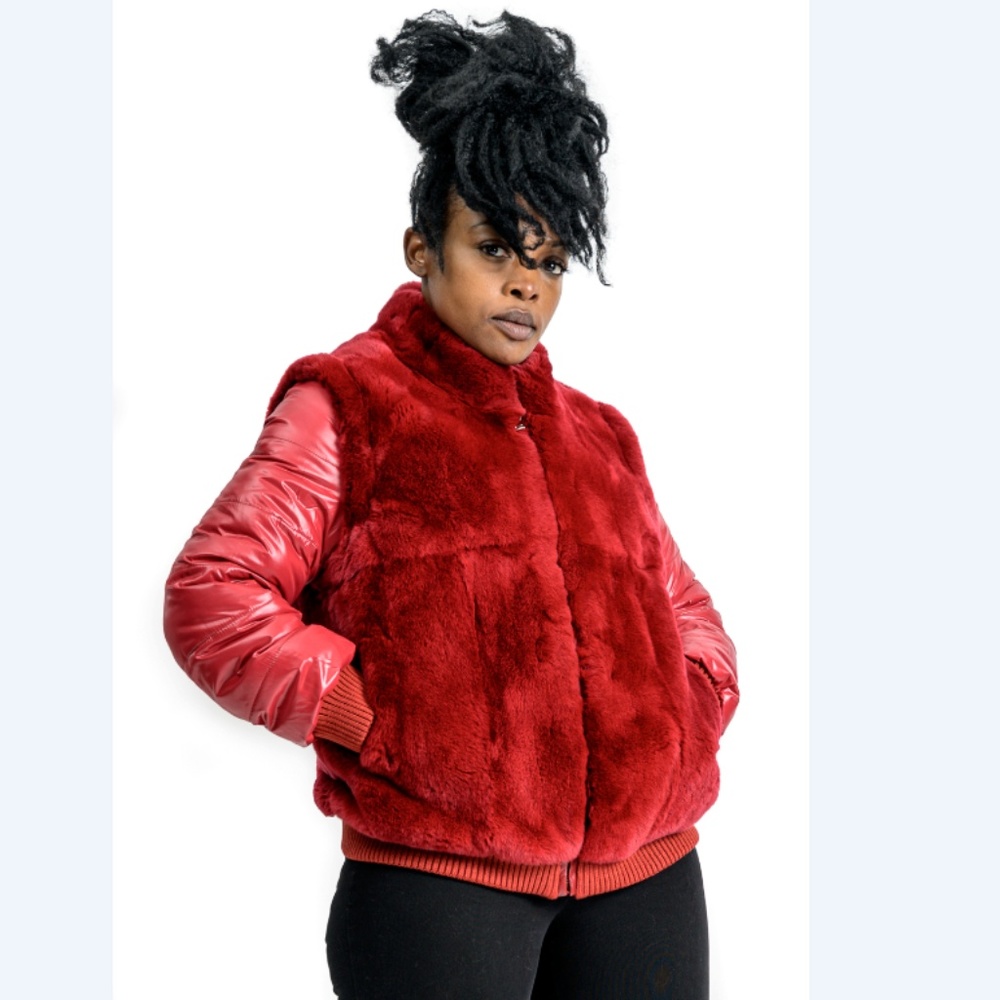Rex Rabbit Fur Jacket; Converts to Vest